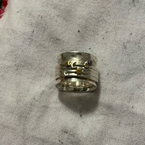 Boho Magic Jewelry Fidget Ring Moon Moonstone and Stars Sterling Silver ring